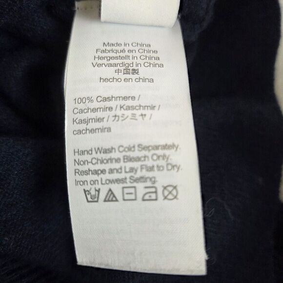 J. Crew Men’s Cashmere Crew Neck Sweater Stripe Colorblock Toff/Gray/Navy Size M - Picture 5 of 11